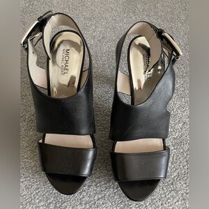 Michael Kors, Michael Heels, Women Size 9M, Black Leather